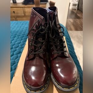 Dr. Martens Cherry Red Vegan Boots